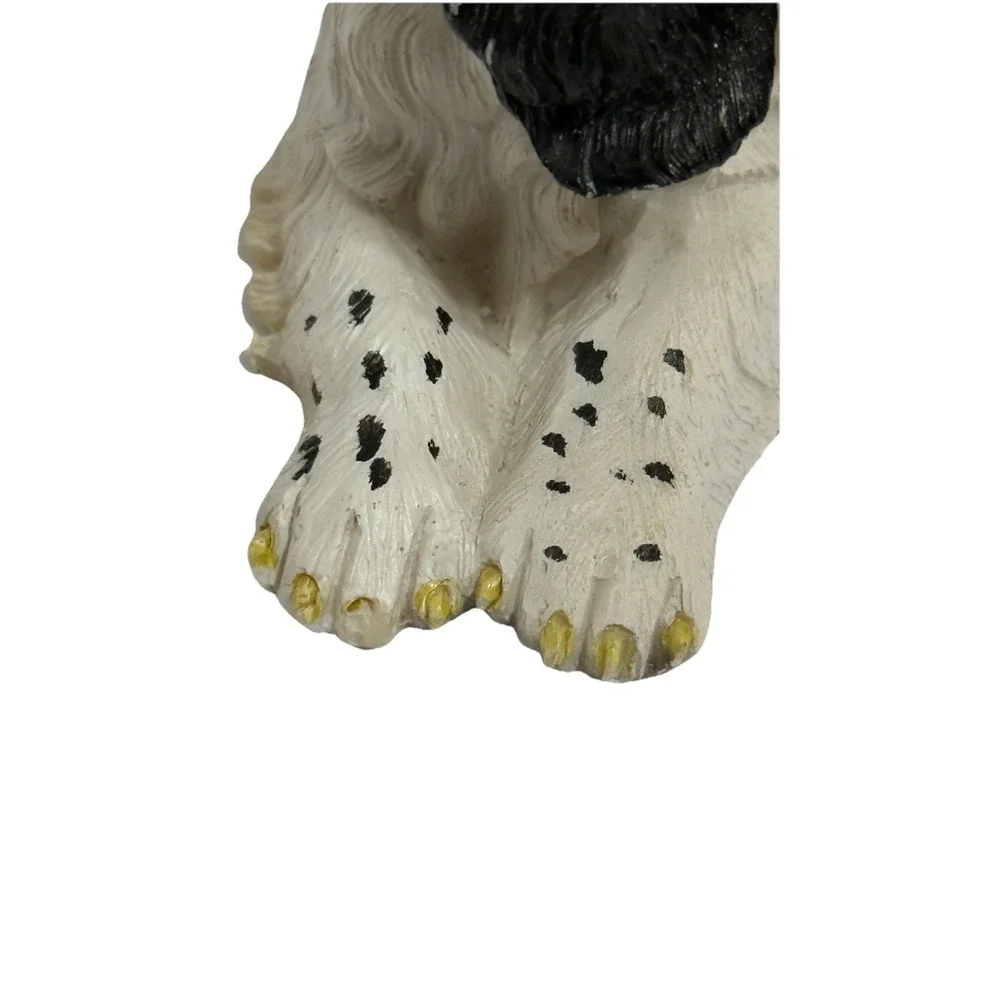 Black And White Cocker Spaniel Pup Figurine